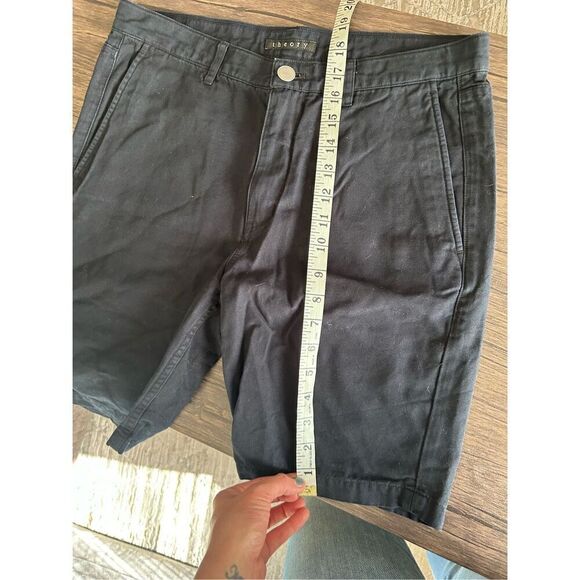 Theory Denim Rip Stitch Cotton Pockets Bermuda Short Blue Black Size 31 Classic - Picture 7 of 9